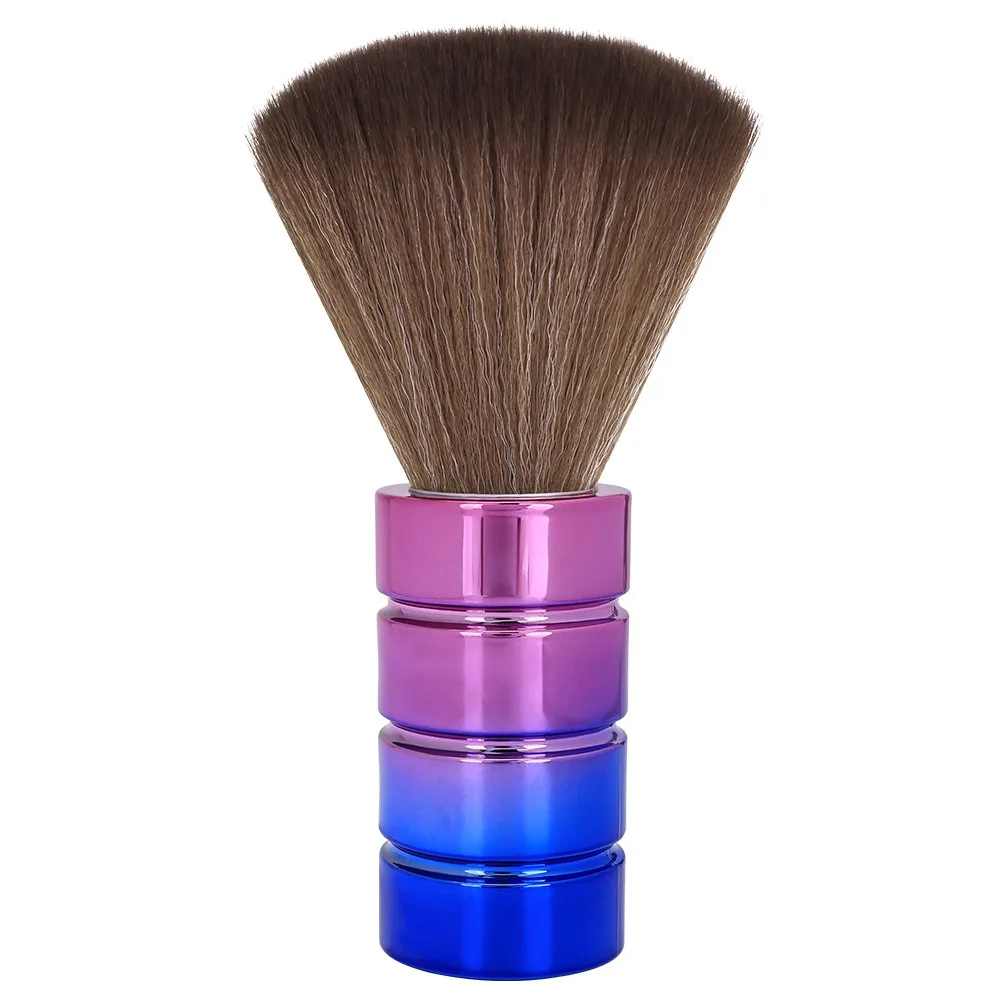 

Electroplated Neck Duster Brush Duster Soft Professional Cleaning Tools Anti-Static with Handle Hair Cutting Brush Barber