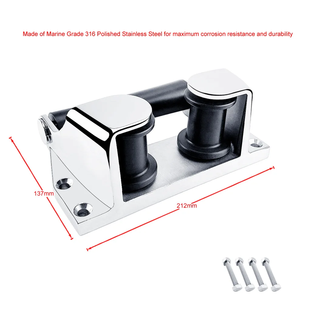 Imagem -02 - Pesados Arco do Barco Fairlead Rolo Roda de Choque Braçadeira Marinha Bollard Âncora Rolo Acessórios de Ferragem Aço Inoxidável 316