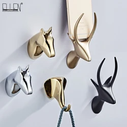 ELLEN Animal Cloth Hooks Hanger Wall Decorate Robe Hook Gold Bathroom Hook Creative Coat Hook Hanger Bedroom Hooks ELF105