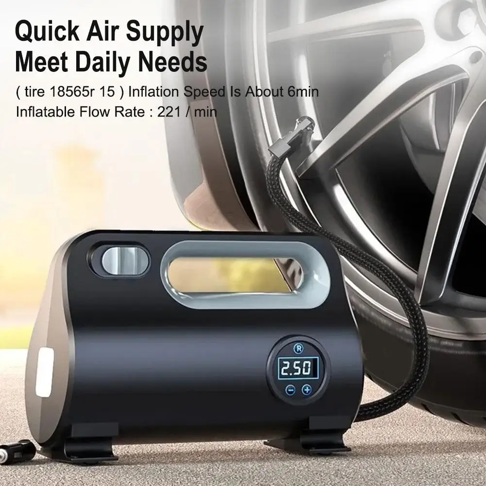 Car Electric Air Pump 12V Tire Inflator with LED Digital Inflatable Pump Portable Air Pump For Car Motorcycles Bicycle Ball