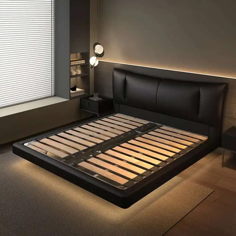 

European Simple Double Bed Frame With Storage Wood Bedroom Twin Bed Frame Queen Size Modern Cama Moderno Lujo Home Furniture