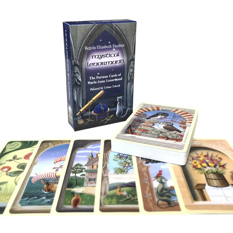 Mini Edition：Mystical Lenormand Oracle Tarot Card Fate Divination Prophecy Card Family Party Game Toy Tarot Brochure Guide