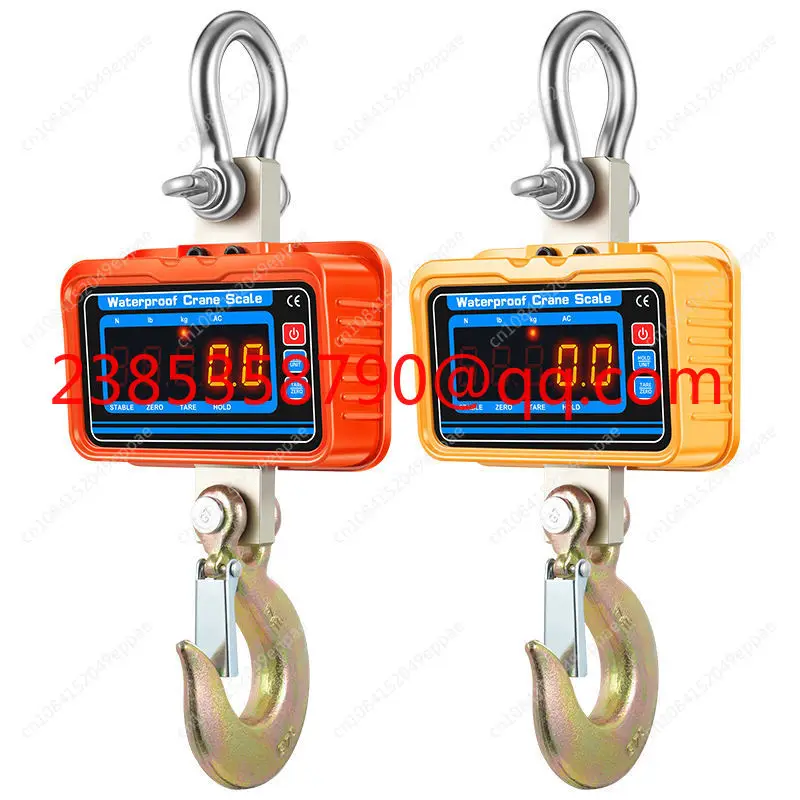 3000KG Electronic Hanging Scale Waterproof Crane Scales Remote Control Heavy Duty Alloy Steel Hook Weighing Tools 3T LCD Display