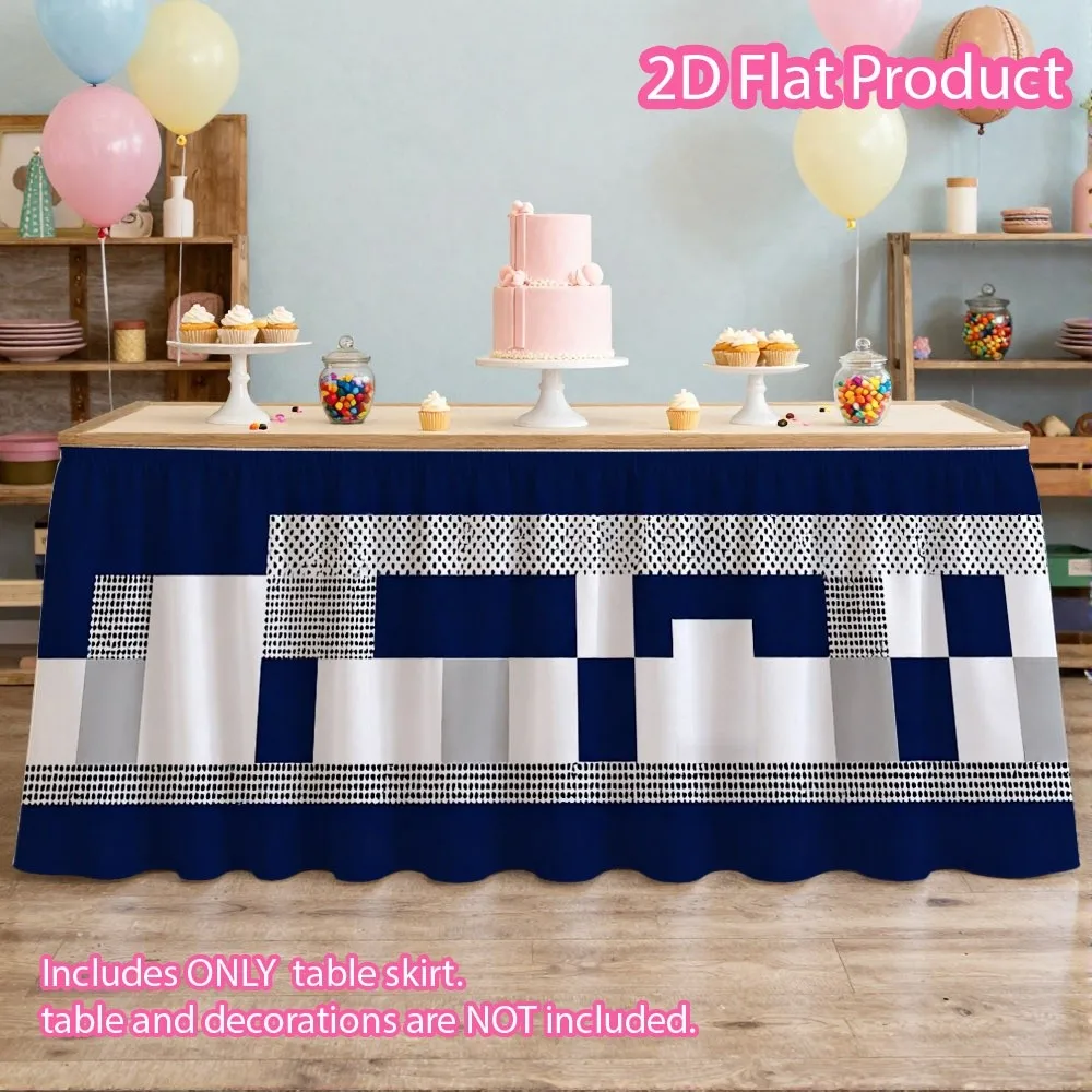 Flat detachable party tablecloth table skirt is suitable for teachers' desks, birthday parties and weddings.