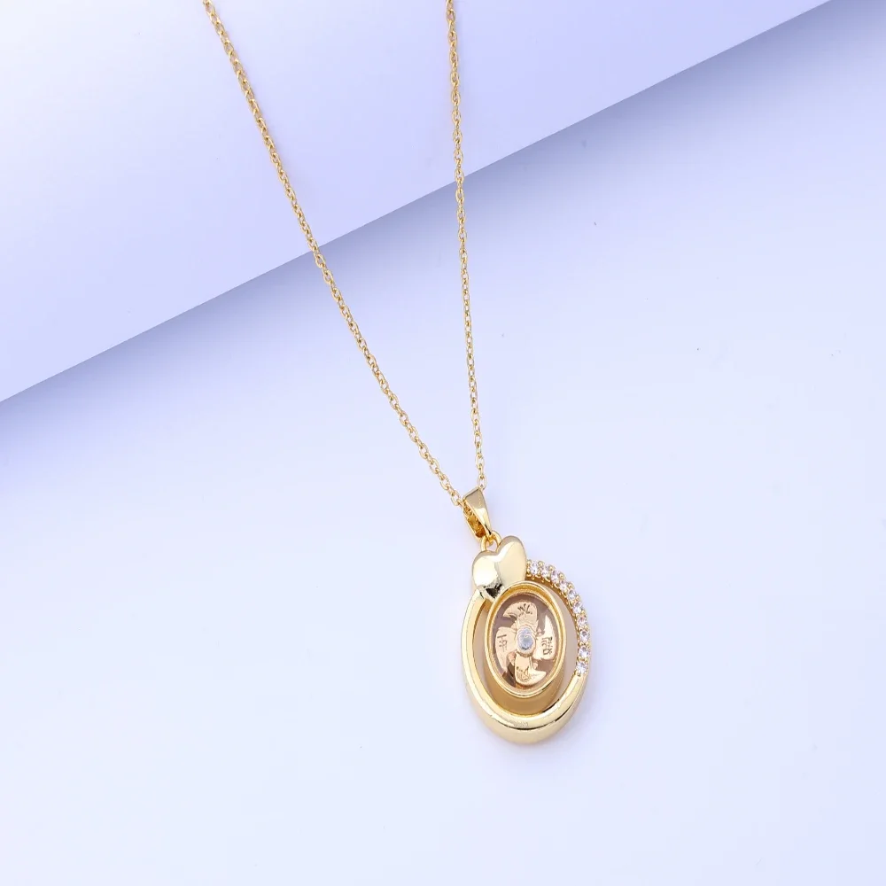 Collana girevole con diamanti intarsiati di ispirazione vintage |   Ciondolo gioielli unisex per una decorazione elegante