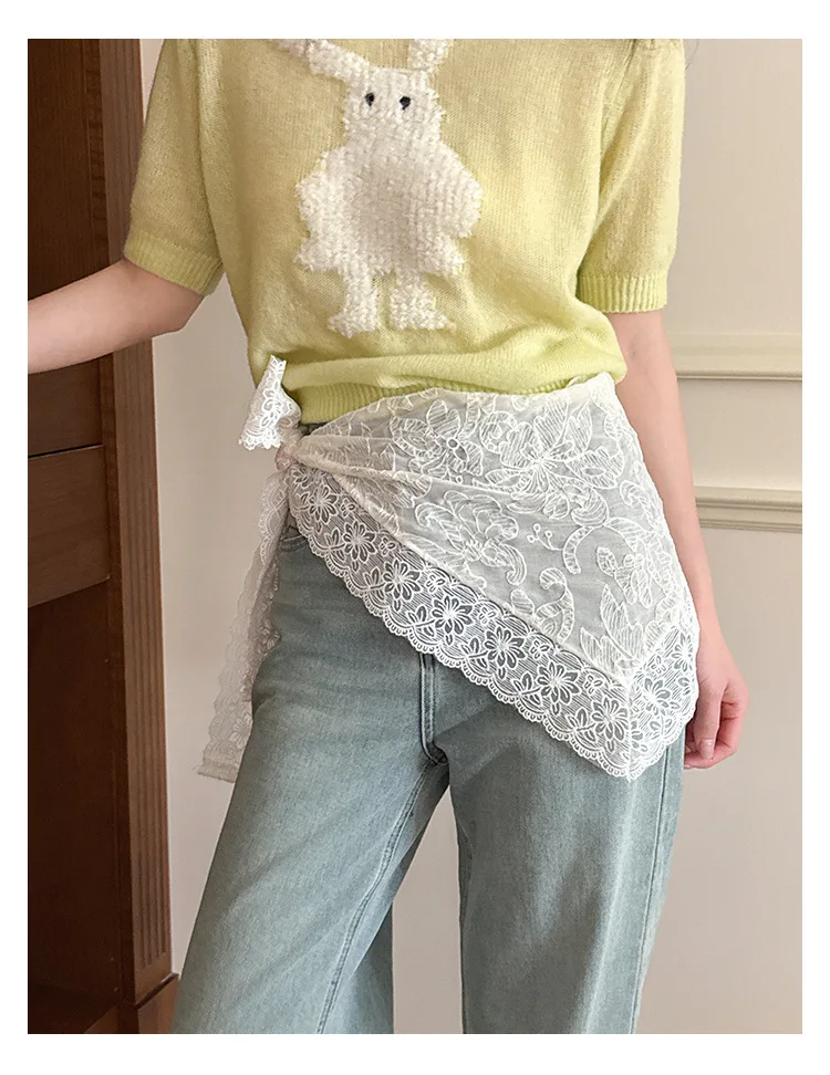 Headscarf Lace Triangle White Women Early Spring Rustic Photo Headband Soft Comfortable Lightweight Breathable Adjustable
