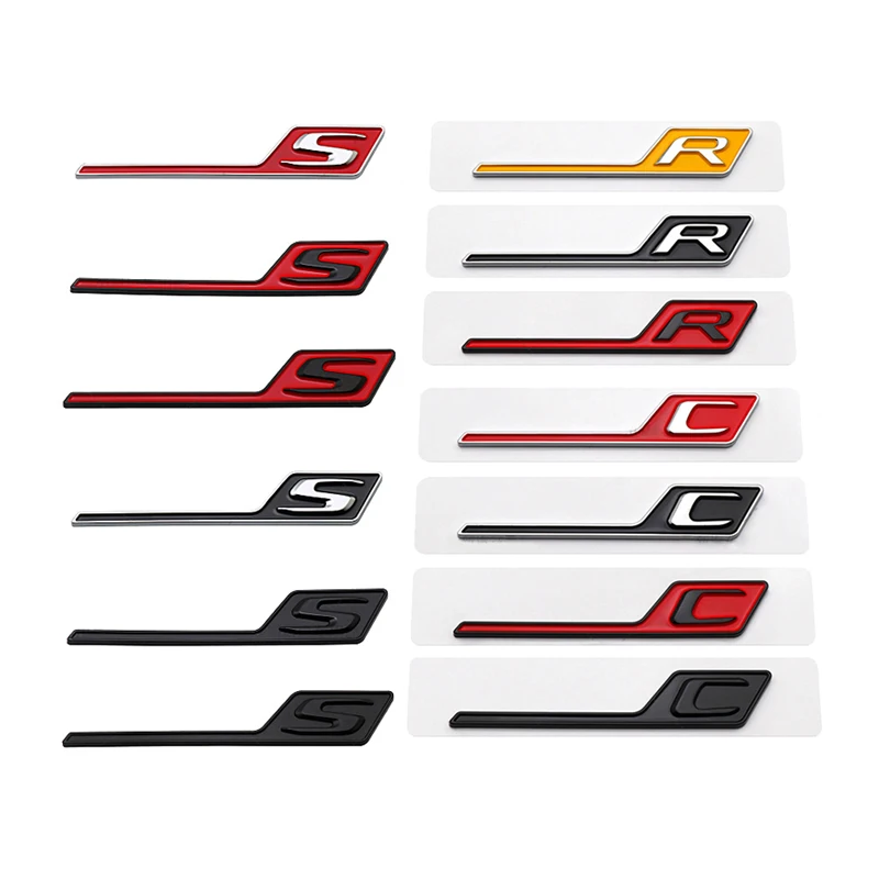 Значок ABS 3D S C R для Benz A/B/C/S/R Class Amg GTS GT43S GT63S A45S C63S, наклейка на корпус, Эмблема багажника