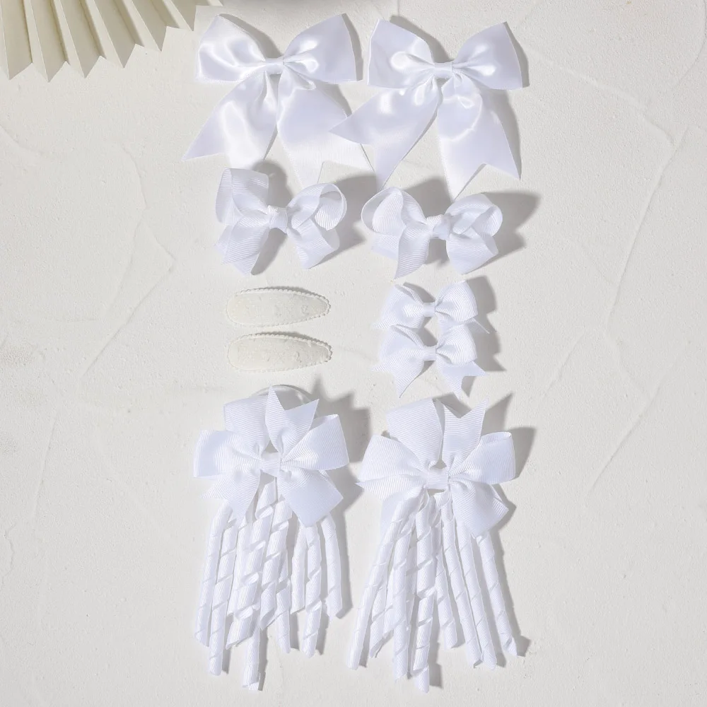 10er-Set Kinder-Haarschleifen-Clips + Quastenband + BB-Clips – Haarschmuck für Kinder und Teenager, Geschenk für Mädchen – Detail 6