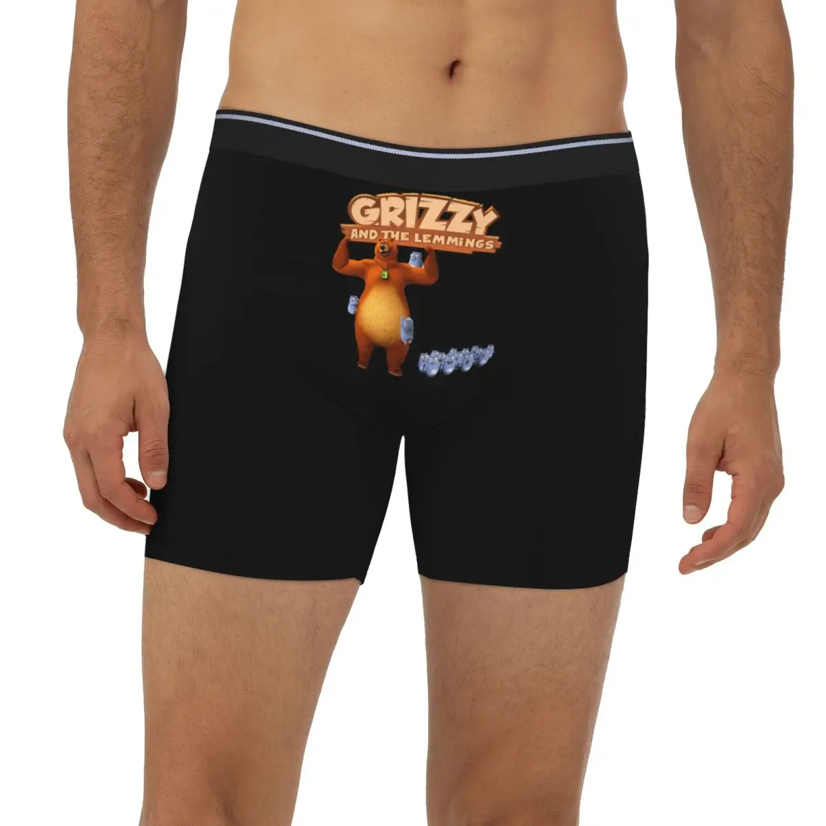 

Длинные трусы-боксеры Grizzy And The Lemmings, короткие мужские трусы, мягкое нижнее белье для мужчин, подарок бойфренду