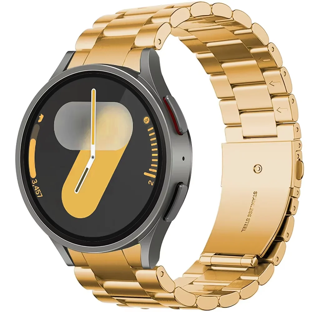 Металлический ремешок для Samsung Galaxy Watch 7/6/5/4 44 мм 40 мм изогнутый интерфейсный ремешок для Galaxy Watch 5Pro 45 мм 6 4 Classic 46/47 мм ремень