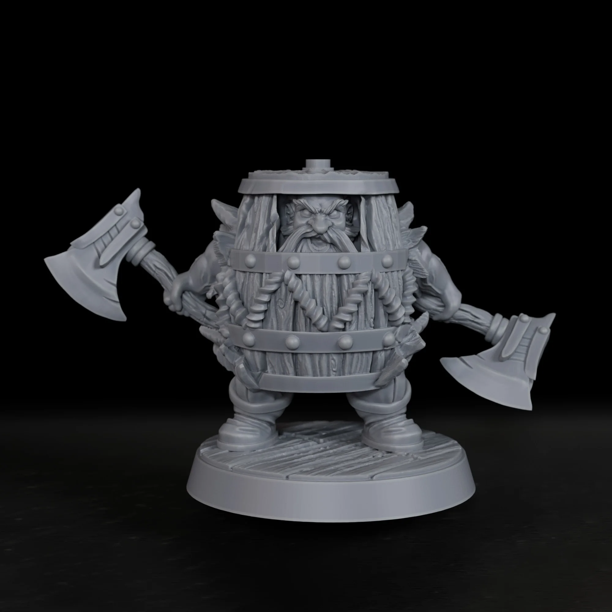 RPG Dwarf Fighter Miniature with Two Axes - High Detail Accessory for TTRPG Gamers, Increase Fighting Power in TRPGs