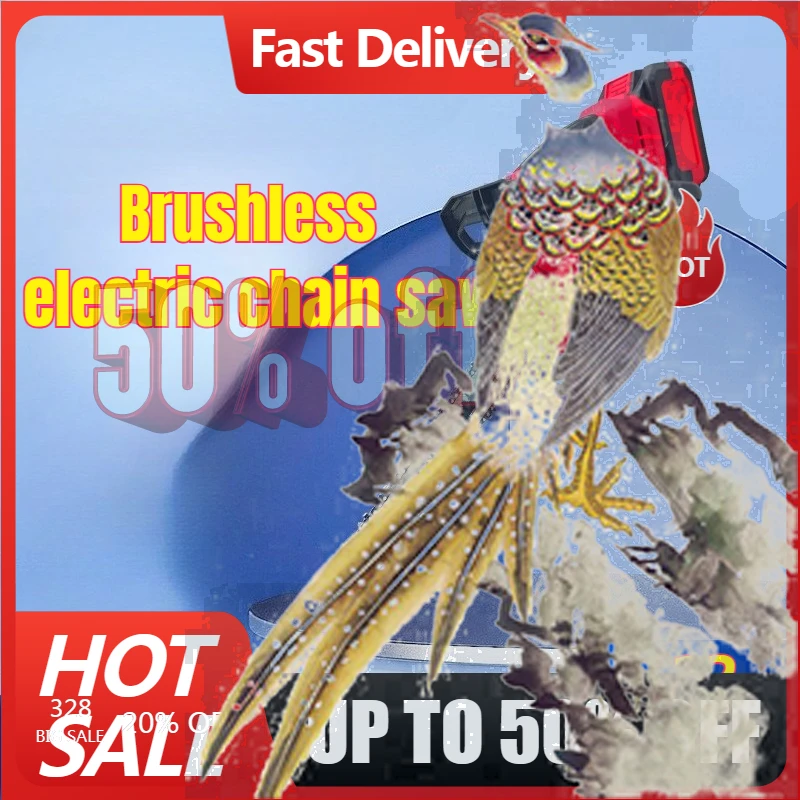 

【Fast Delivery】12Inch Electric Pruning Chain Saws Garden Wood Cutting Fit Battery Power Tools Brushless Chainsaw Cordless