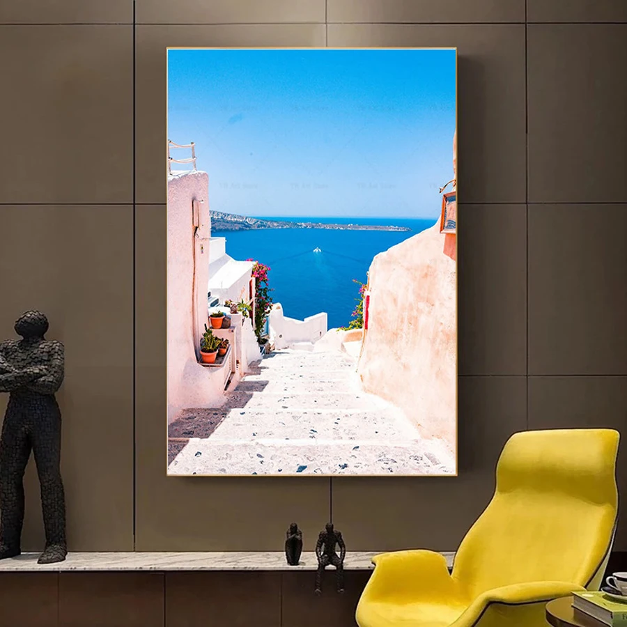 Diamond Painting basculy grecia Island and The Aegean Sea Travel Canvas Landscape Wall Art Living Room Decoration Home Decor