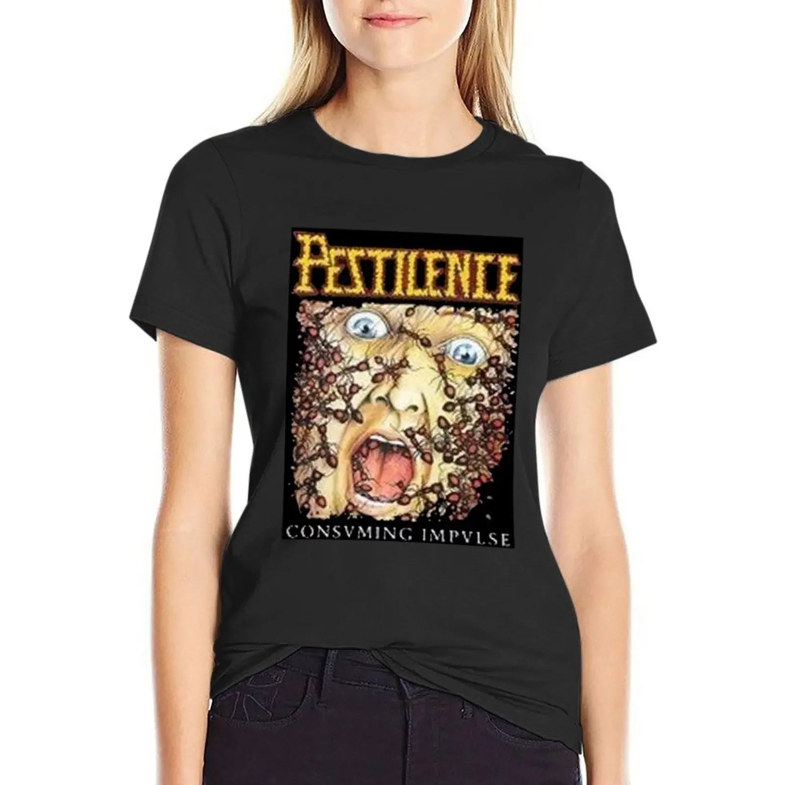 pestilence essential T-Shirt tops shirts graphic tees tops for Women