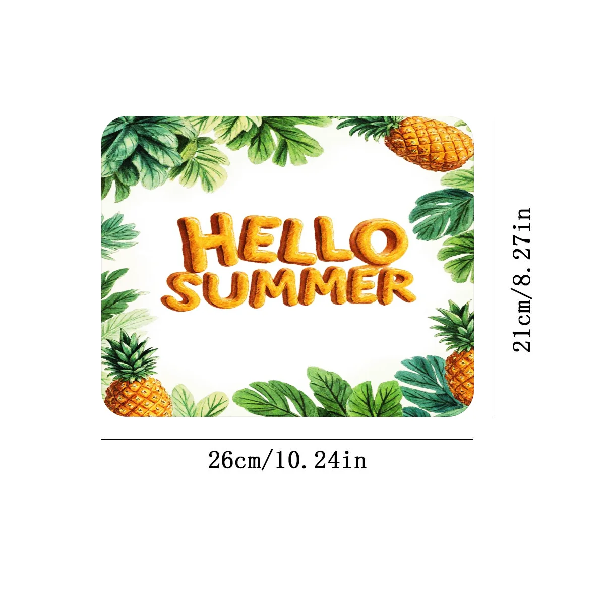 Alfombrilla de ratón de goma de PVC Tropical, diseño de piña de Hello Summer para juegos de oficina, decoración del hogar, regalo para amigos, 1 Uds.