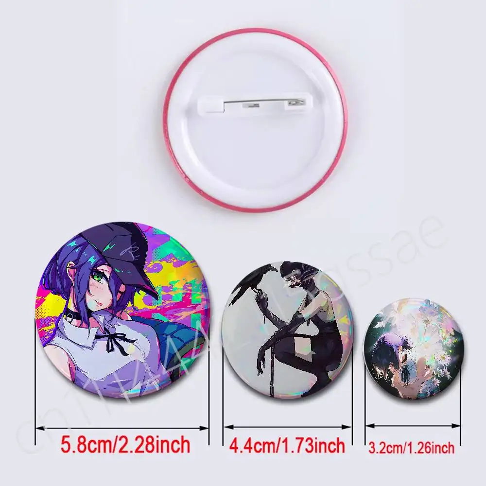 FOR Chainsaw Man Reze Badges Tinplate Soft Button Pin Brooch Metal Badge Custom Jewelry Accessories Hat Bag Lapel