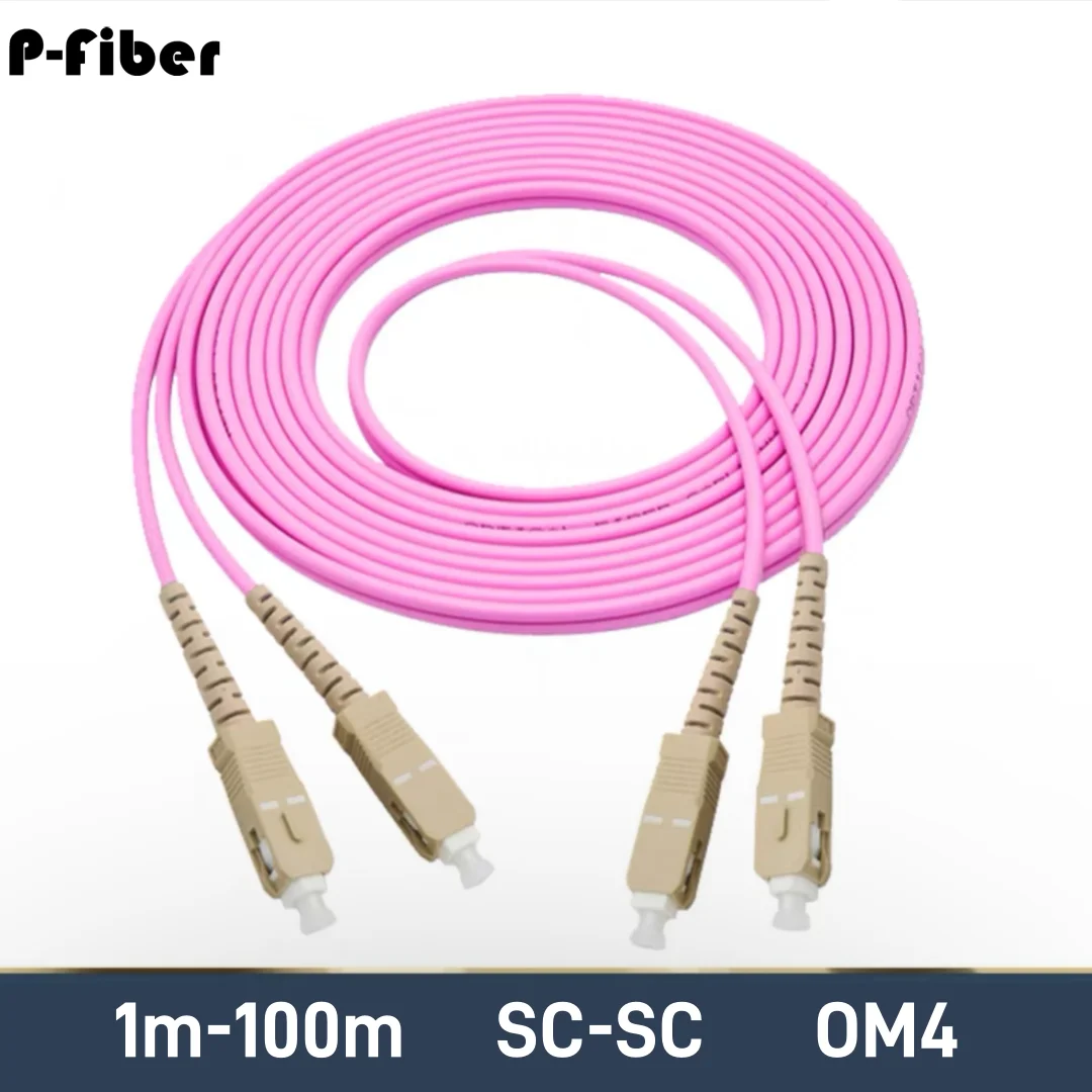 OM4 patchcord SC-SC 1-100M duplex 10 Gigabit multimode DX dual core MM optical fiber extension cable sc-lc FTTH jumper P-FIBER