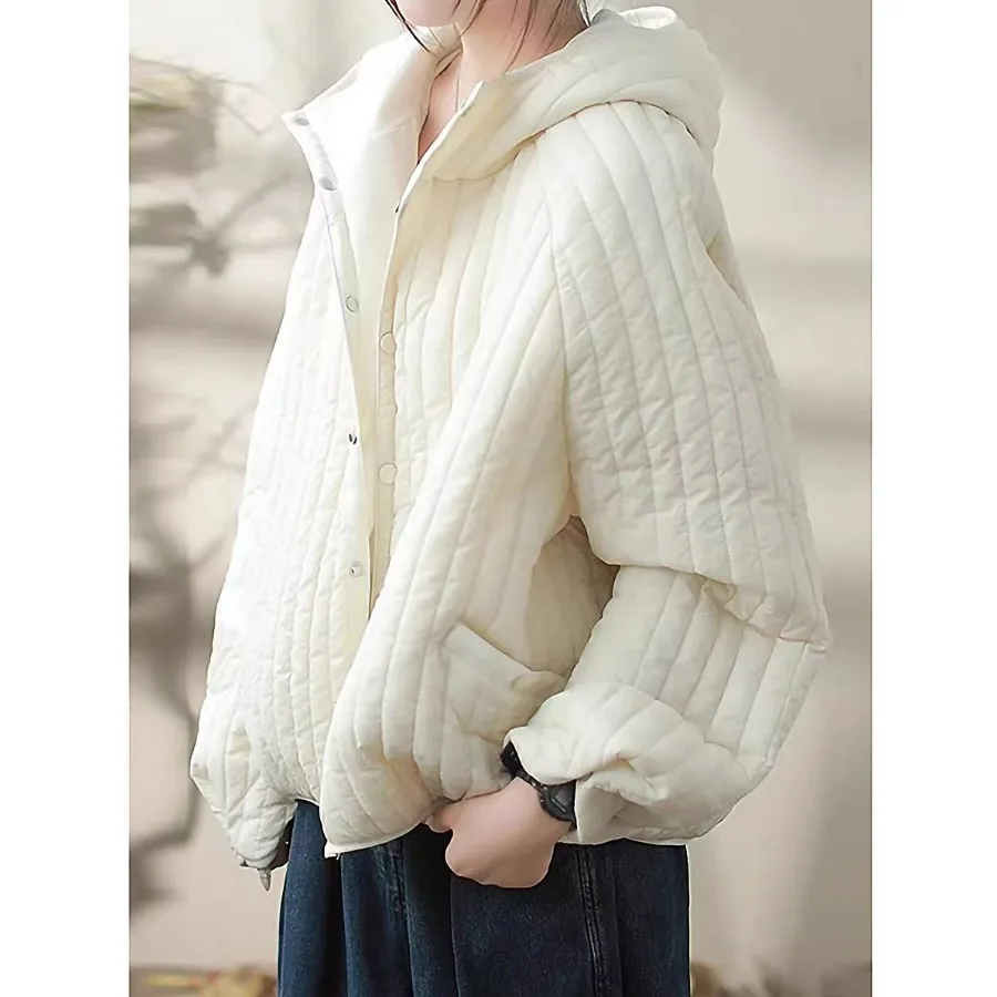 

Женская свободная повседневная хлопковая куртка 2024, новинка Sle Ele, художественная винтажная японская утягивающая простая верхняя одежда Quali