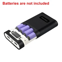 4*18650 Battery Holder Portable Power Bank Case Without Battery 5V Dual USB Output Powerbank DIY Shell 18650 Battery Storage Box