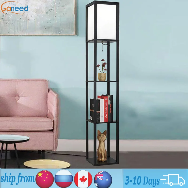 ganeed lampada de assoalho de madeira iluminacao led bookshelf abajur para decoracao de casa decoracao nordica do quarto luzes do quarto 01
