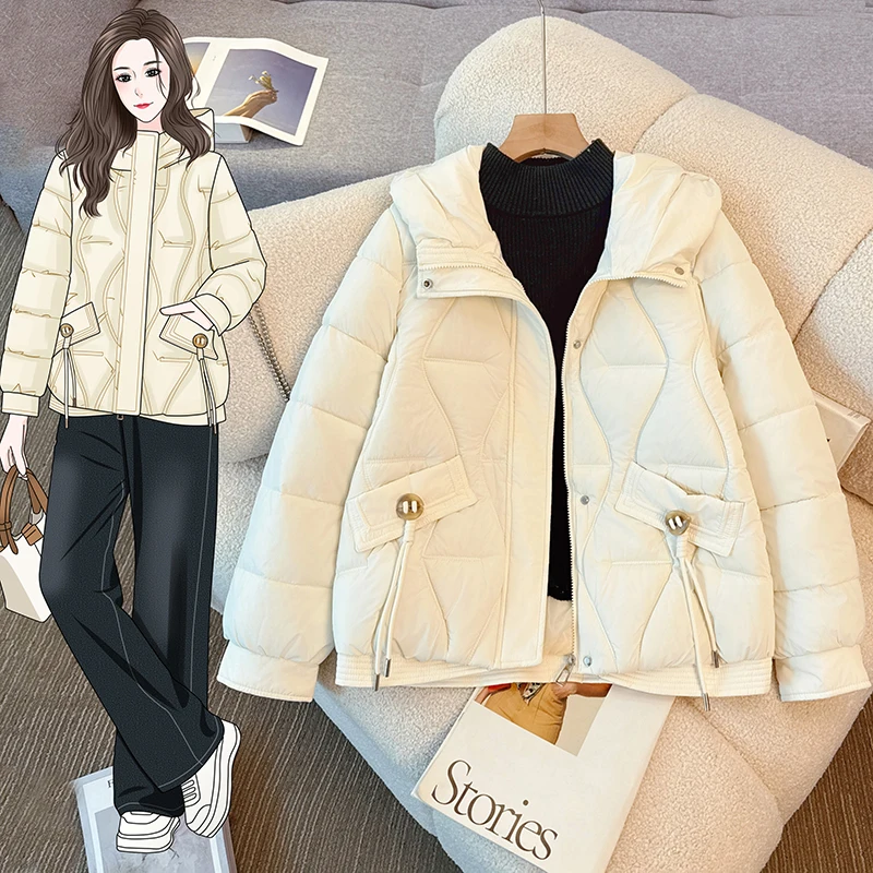 

Зимнее пальто для полных женщин, утепленное, с хлопковым наполнителем, длинное, с застежкой-молнией, скрывающее живот, для повседневной носки