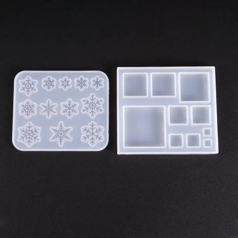 N2ue Snowflake/Square Epoxy Resin Molor Mirror Crystal Moldant
