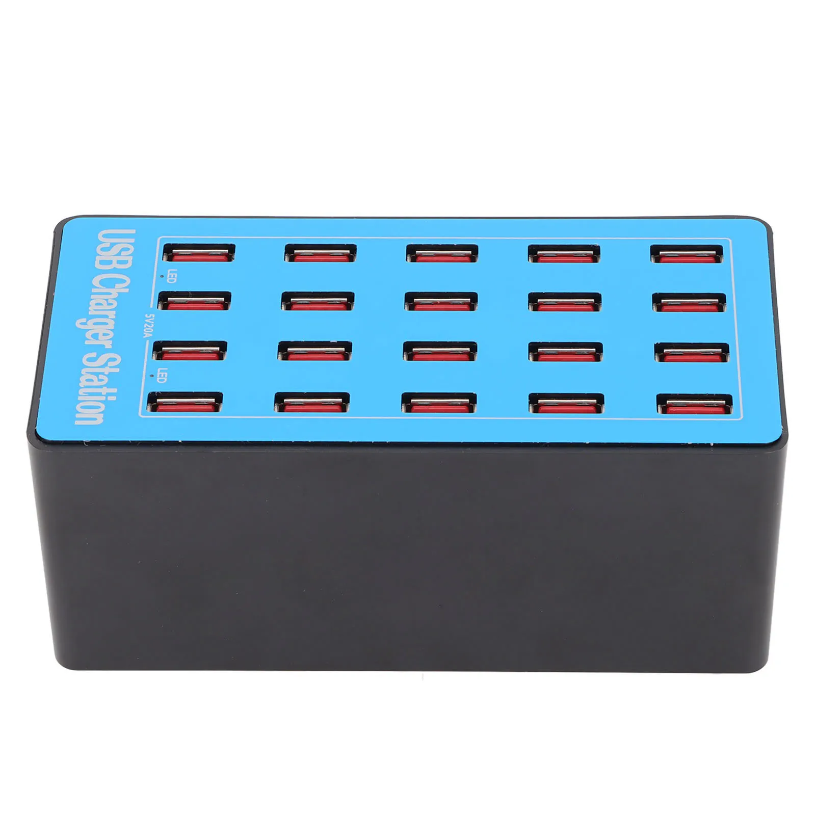 USB  Station Non Slip 20 Ports USB Hub  100-240V Smart Identification Chip Plug and Play with Sponge Pad for Home