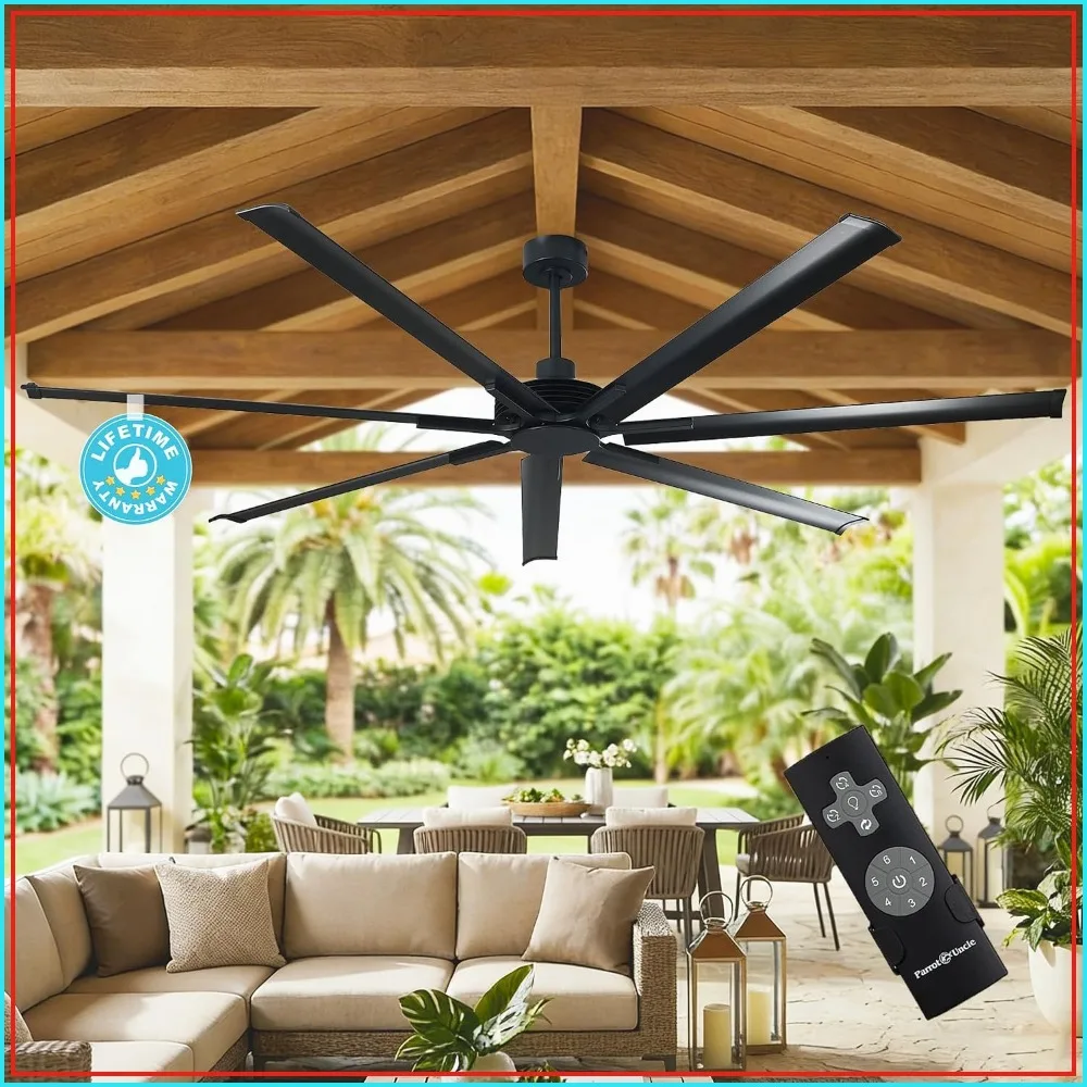 84 Inch Industrial Ceiling Fan Without Light Large Outdoor Patio Fan