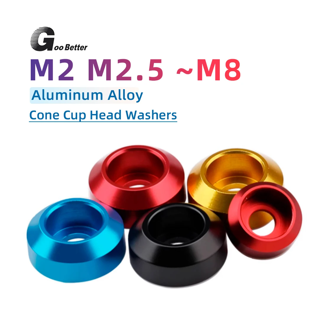 

10 Pcs Crown Cap Head Aluminum Washer M2 M2.5 M3 M4 M5 M6 M8 Corlorful Aluminum Alloy Cap Head Gasket Washers for RC Parts