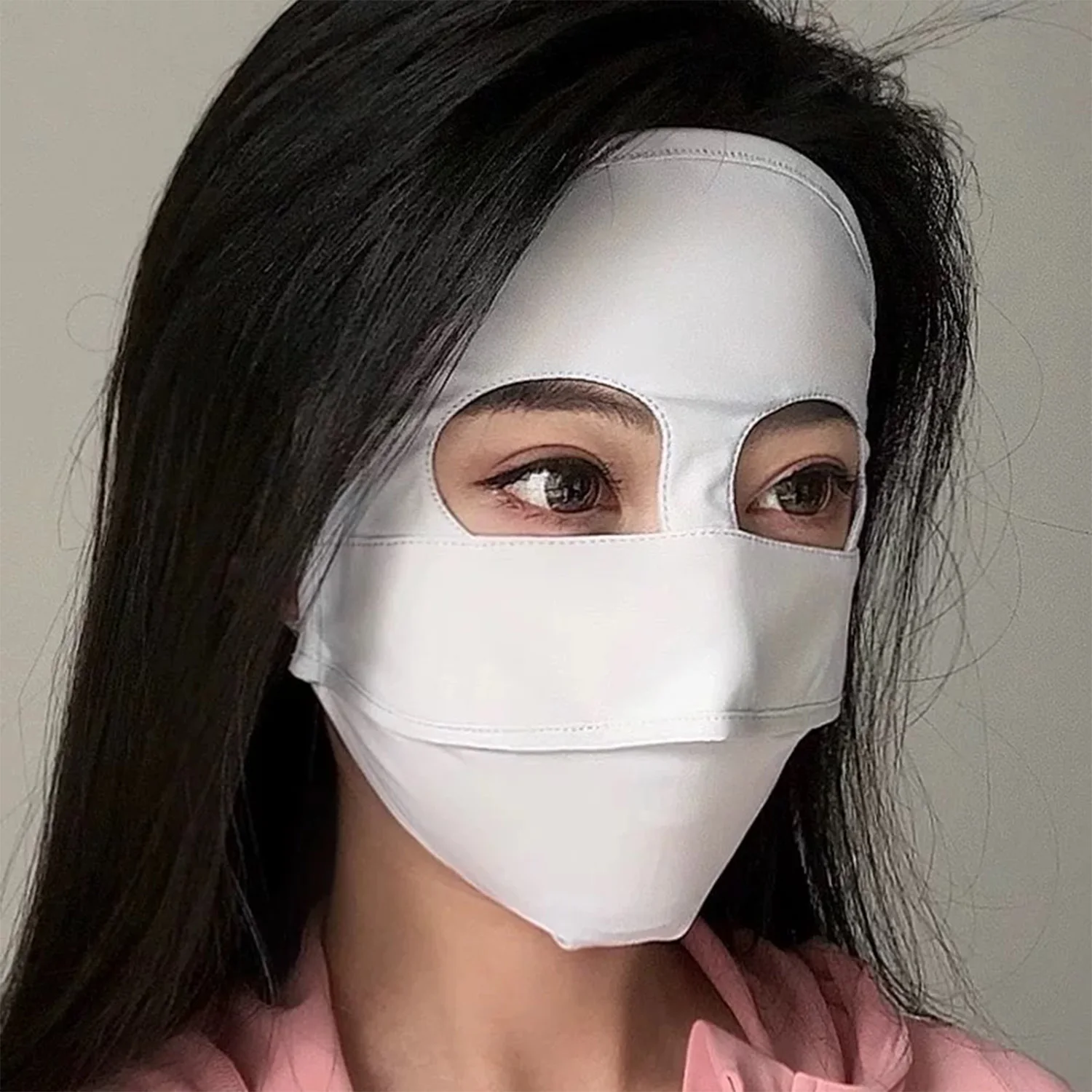 Zomer volledig gezicht UV-bescherming gezichtsmasker Herbruikbaar zonnebrandcrème Wasbaar Zacht ademend ijszijde Outdoor fietsmaskeraccessoires