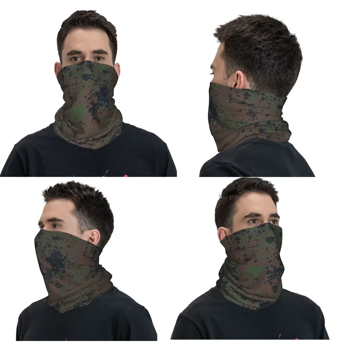 Flecktarn Camouflage Bandana Neck Cover Printed Wrap Mask Scarf Warm Headwear Running For Men Women Adult Windproof