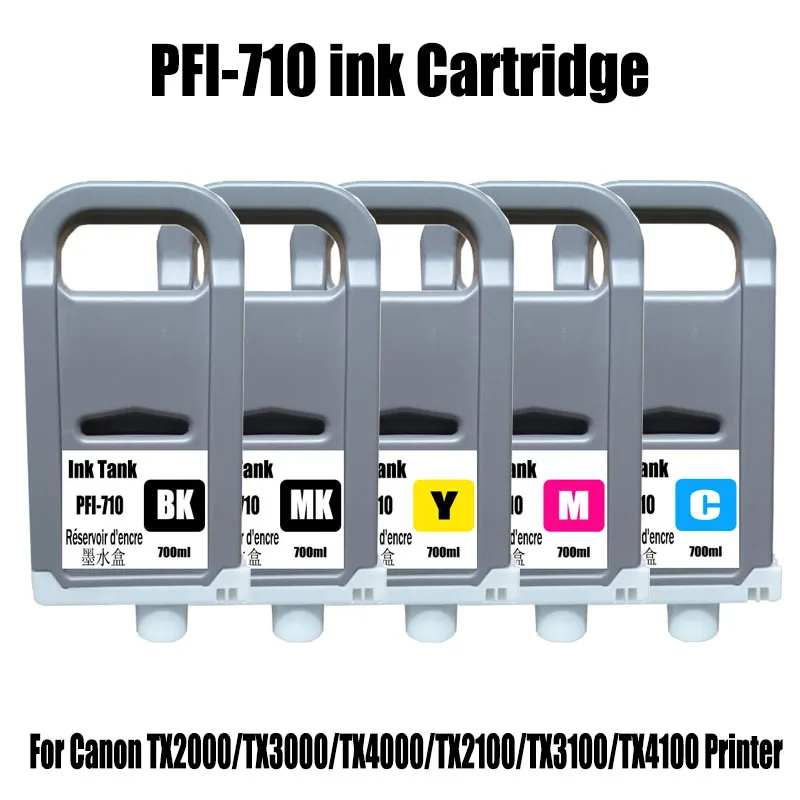 

Чернильный картридж PFI-710 для принтеров Canon TX2000, TX3000, TX4000, TX2100, TX3100, TX4100 с чернилами на основе красителя и чипом