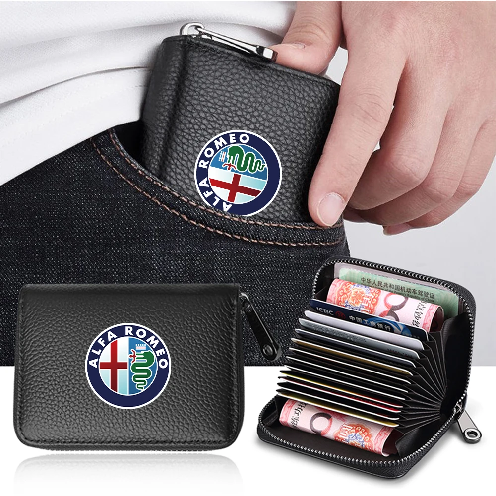 1pc Multifunction Travel Wallet Ticket ID card holder Organizer Cash Holder Bag For Alfa Romeo Giulietta GT Sportiva 159 Mito