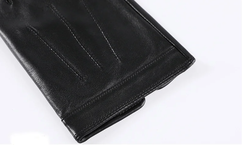 New 2022 Spring Gloves Men Real Leather Gloves Touch Screen Black Real Sheepskin Thin Warm Driving Gloves