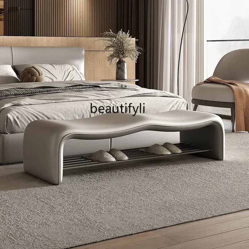 

cc182R11 Bedroom Bedside Stool Cream Style Bed End Stool Light Luxury Home Shoe Changing Stool Cloakroom Simple Modern