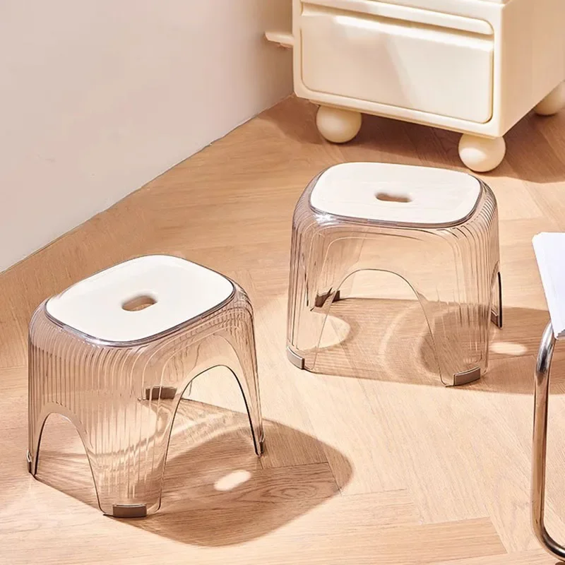 Transparent Apartment Tep Stool Modern Decorative Office Dining Children Foot Stool Makeup Nordic Tabouret Minimalist Furniture