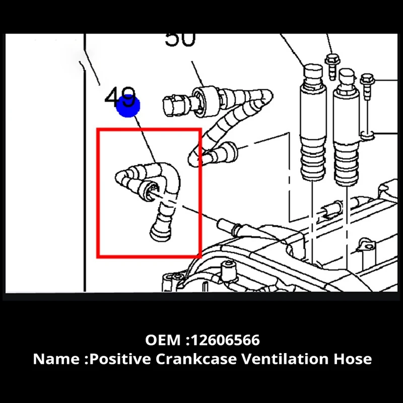 12606566 Positive Crankcase Ventilation Hose PCV Hose For Chevrolet Cobalt Buick Pontiac Saturn