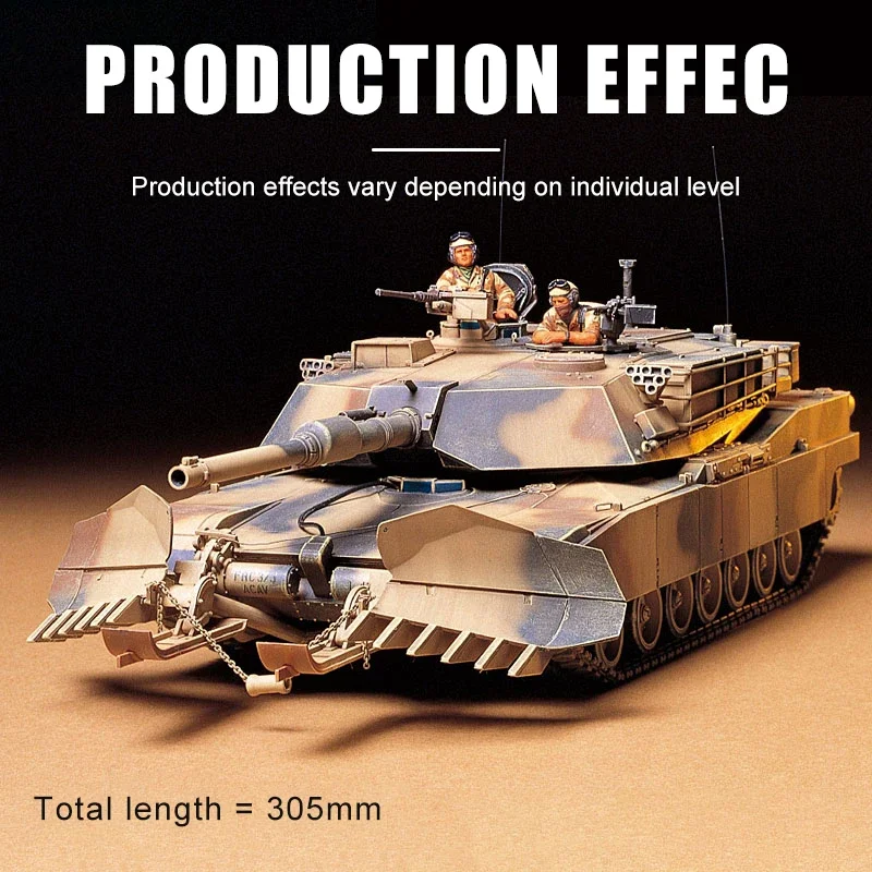 TAMIYA Assembly Model Kit  35158   US M1A1 Main Battle Tank with Mine Sweeper and Soldier Leader  1/35