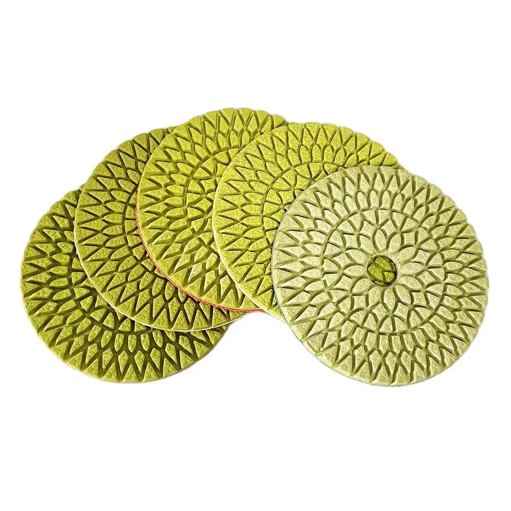 

5 Pcs/set 5 Steps Super Marble Grinding Wheel 4Inch Diamond Polishing Pads for Granite Wet Flexible Polish Disc Sanding Tool