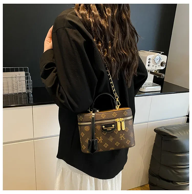 

Бесплатная доставка! Новинка 2026 года: Изысканная сумка-бокс с цепочкой и принтом, модная универсальная сумка через плечо/кроссбоди