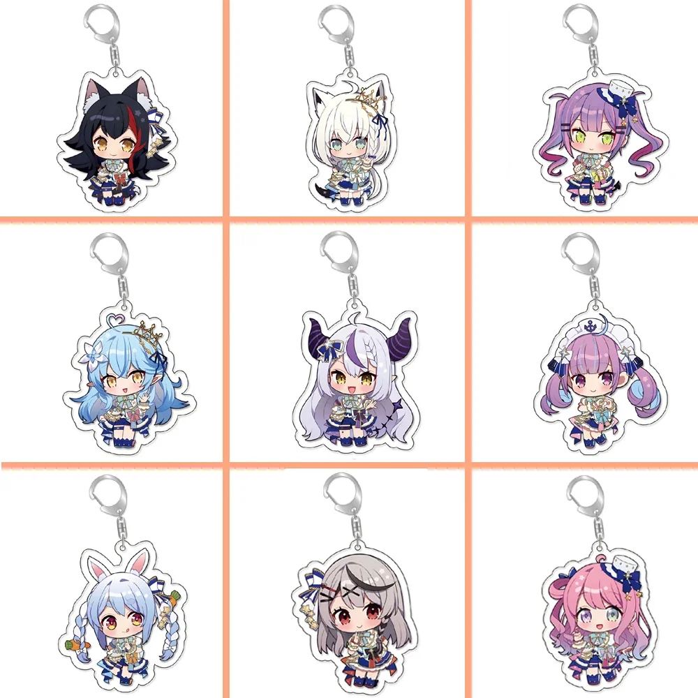 

Lovelive Vtuber Nakiri Ayame Shirakami Fubuki Minato Aqua Gawr Gura Cute Cartoon Keychain Kawaii Keyring Bag Parts & Trendy Gift