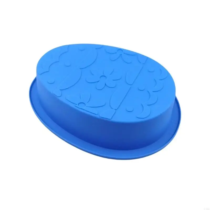 

R3MC Easter Egg Silicone Baking Mold For Cakes Desserts Flexible Nonstick Easy Clean