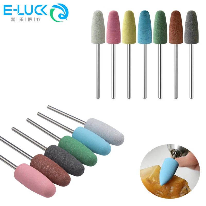 10pcs Dental Silicon Rubber Polishing Grinding Ceramic Teeth Composite Resin Finishing and Polishing Bur Silicone Grinding Heads