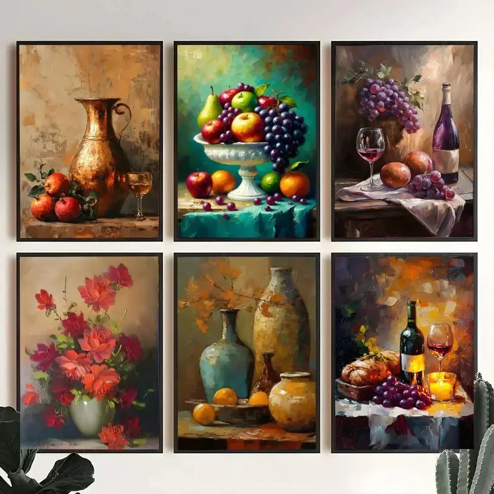 Mid century Still Life Poster Decorative Wall Art Stickers Mural For Home Living Room Hallway Decor Gift