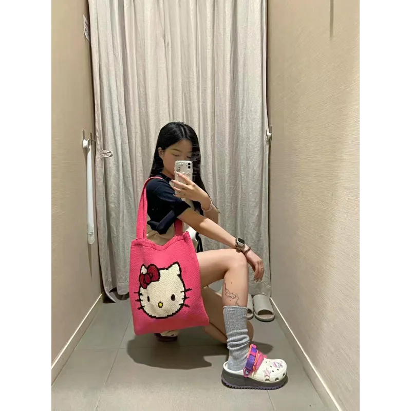 Sanrio Nieuwe Hello Kitty Crossbody Handtas Schattige Cartoon Casual Schouderpad Met Grote Capaciteit Lichtgewicht Schoudertas