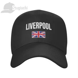 Liverpool England British Flag Union Jack UK Sun Baseball Cap Hats Adjustable For Men Women Unisex Cool Outdoor Hat