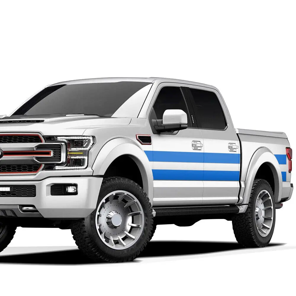 Racing Stripes Vinyl Decals Body Wrap Kit Side Stickers for Ford F-150 2015-2023