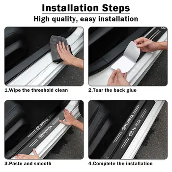 1/4 ks karbonové vlákno prahové lišty pro Toyota Crown C-hr PRIUS 86 harrier Vellfire Alphard příslušenství 10 nejlepší prodej Nárazník pro Toyota Harrier - №9