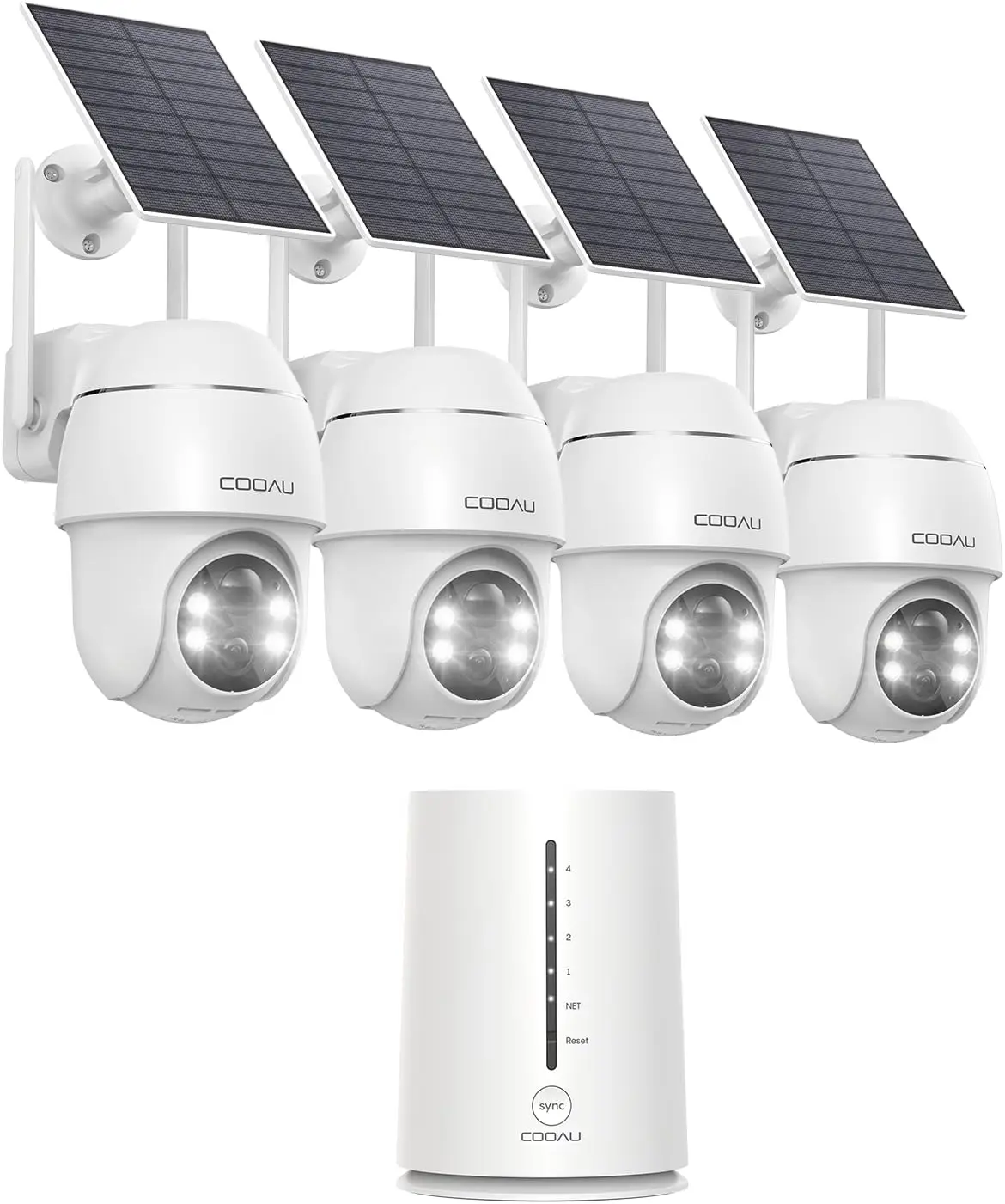 

Home Security Outdoor,4MP Solar Security Camera Wireless System,4 Cam-Kit,360° Pan & Tilt,Color Night Vision