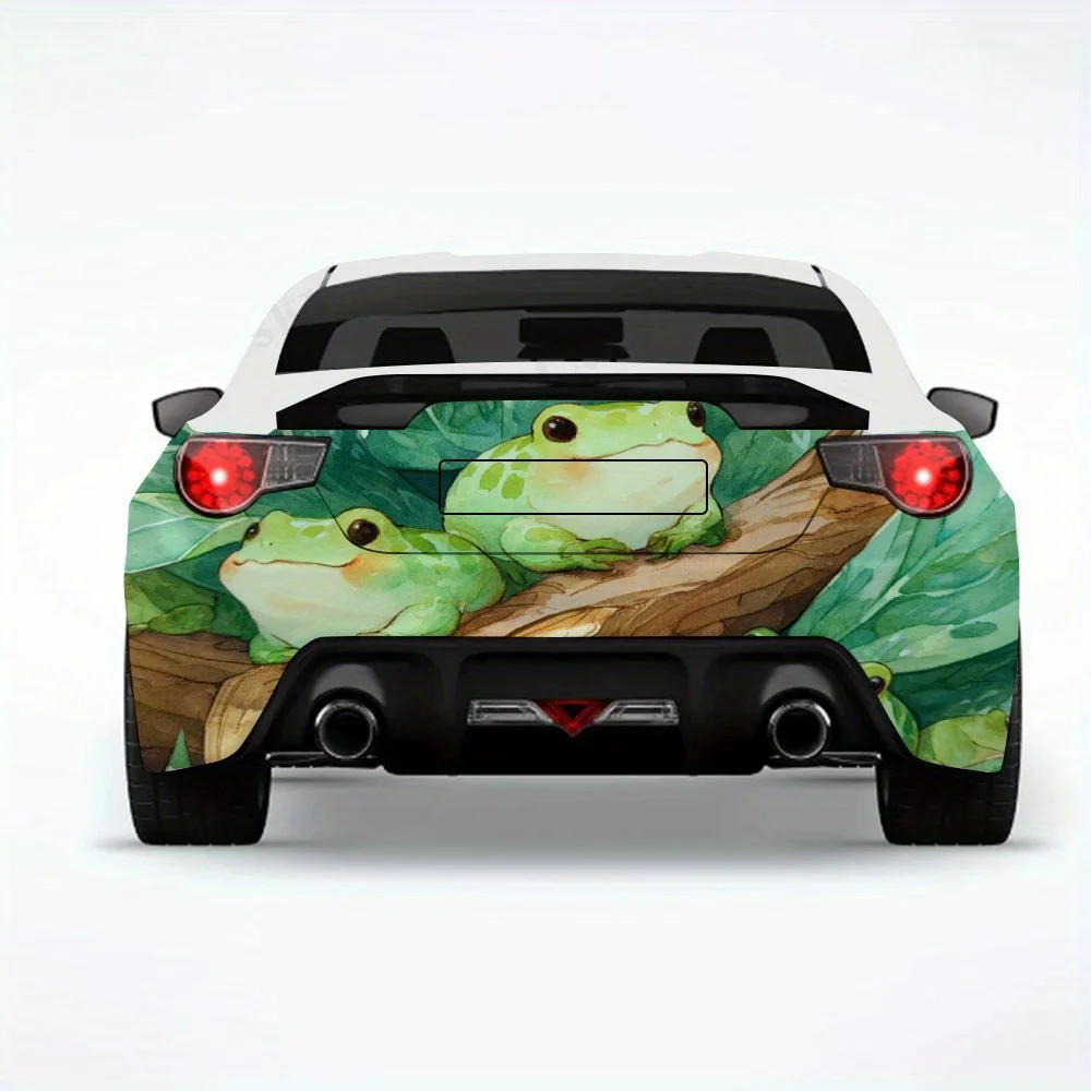 

Frogs in Greenery - Vinyl Decal for Car Rear, Waterproof Self-Adhesive Vinyl Stickers for Vehicle Tail andBumper, Decoration Pr